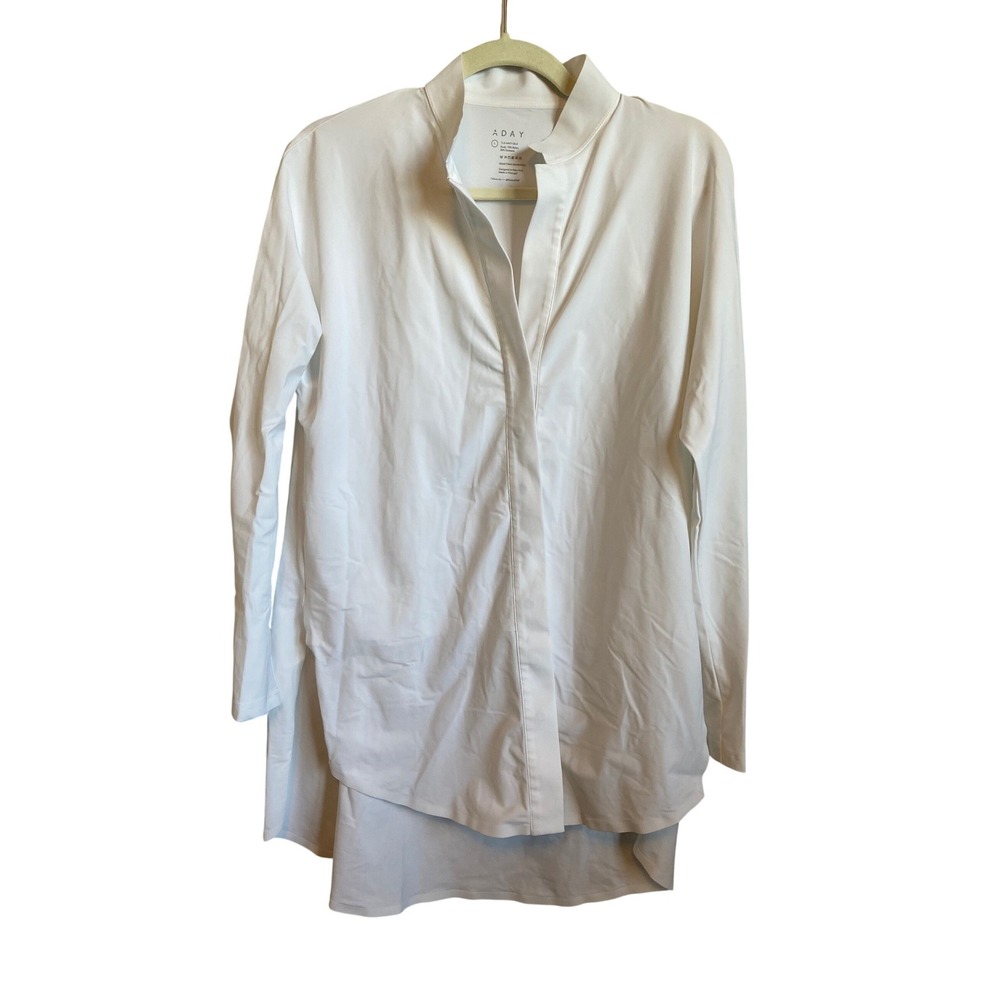 ADAY Something Borrowed White Technical Button Down Shirt Large TLS-WHT-12LG